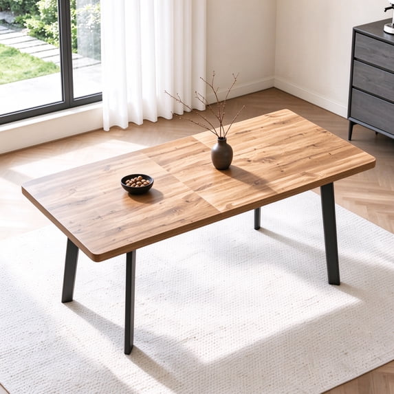 47.4" -63.2" Extendable Dining Room Table,Modern MDF Dining Table for 4-6,Space Saving Dining Room Table Compact for Living Room, Apartment