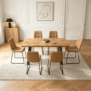 47.4"-63.2" Extendable Dining Table Set for 4-8 People,7 Piece Large Kitchen Table Set with 6 Chairs for Farmhouse, Dining Room,Living Room