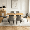 thumbnail image 1 of 47.4"-63.2" Extendable Dining Table Set for 4-8 People,7 Piece Large Kitchen Table Set with 6 Chairs for Farmhouse, Dining Room,Living Room, 1 of 9