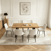 47.4"-63.2" Extendable Dining Table Set for 4-8 People,7 Piece Large Kitchen Table Set with 6 Chairs for Farmhouse, Dining Room,Living Room