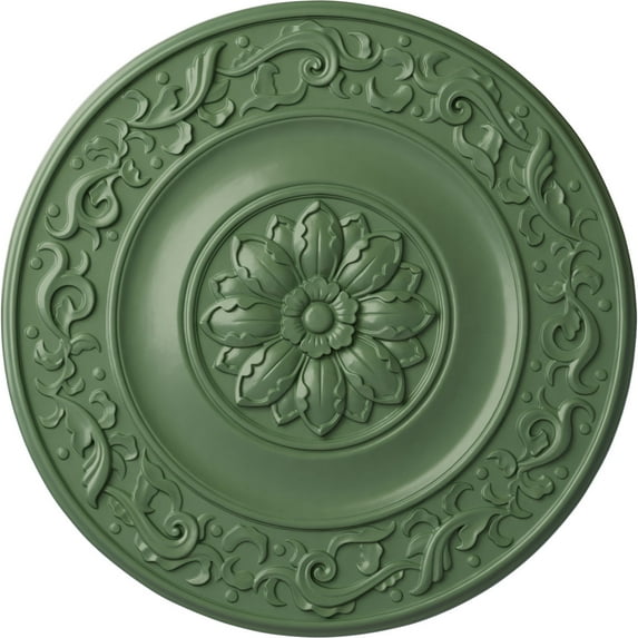 47 5/8"OD x 2 3/4"P Milan Ceiling Medallion, Hand-Painted Athenian Green