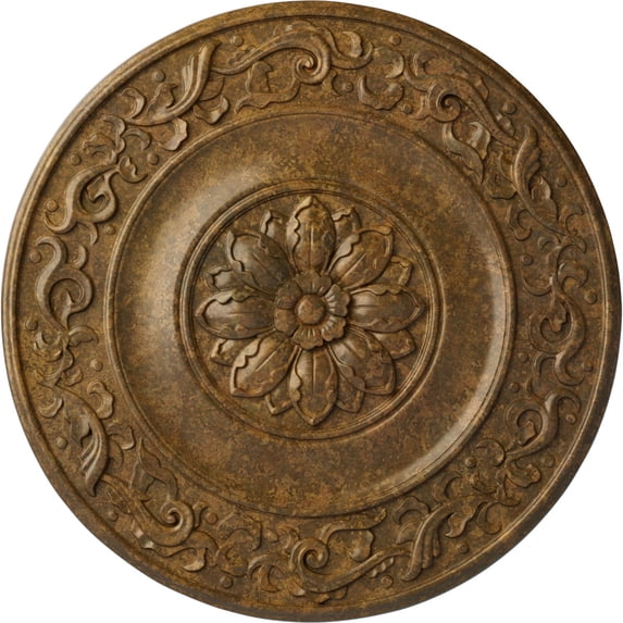 47 5/8"OD x 2 3/4"P Milan Ceiling Medallion, Hand-Painted Rubbed Bronze