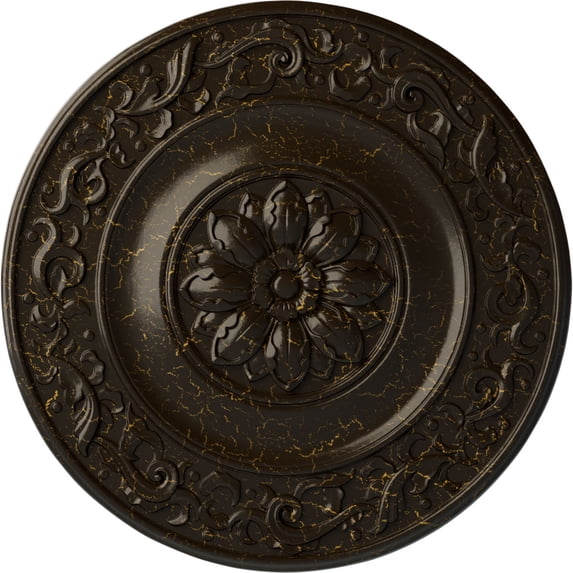 47 5/8"OD x 2 3/4"P Milan Ceiling Medallion, Hand-Painted Stone Hearth Crackle