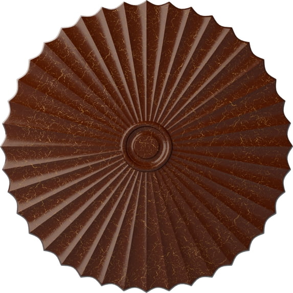 47 5/8"OD x 2"P Shakuras Ceiling Medallion (For Canopies up to 6 1/2"), Hand-Painted Burnished Mahogany Crackle