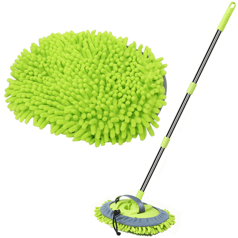 47.5 Car Wash Brush Mop Cleaning Tool with Long Handle Kit for Washing  Detailing Cars Truck, SUV, RV, Trailer, Boat 2 in 1 Chenille Microfiber  Sponge Duster Not Hurt Paint Scratch Free 