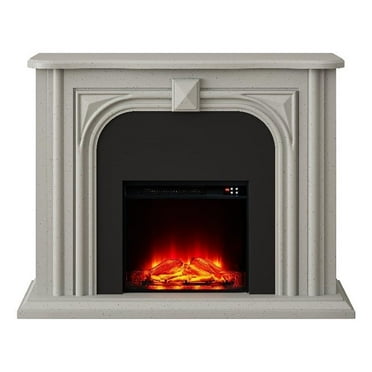 47.5" Wide Freestanding Fireplace with Realistic LED Flames - Grey