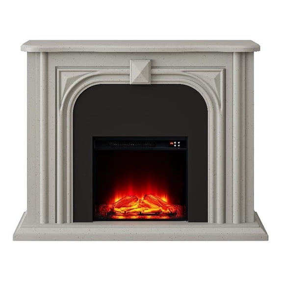 47.5" Wide Freestanding Fireplace with Realistic LED Flames - Grey