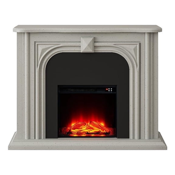 47.5" Wide Freestanding Fireplace with Realistic LED Flames - Grey