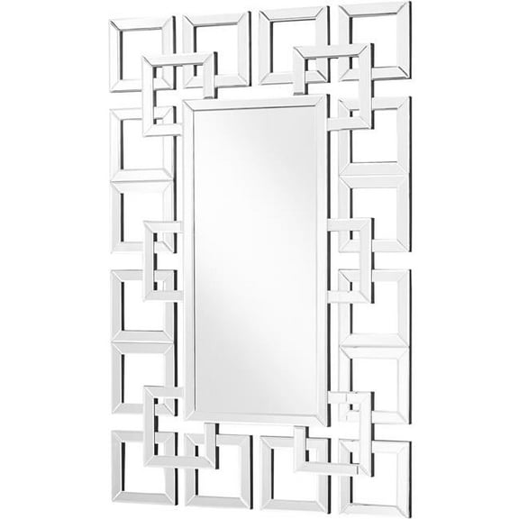 47.5 in. Sparkle Contemporary Rectangle Mirror - Elegant Textured Look, Clear