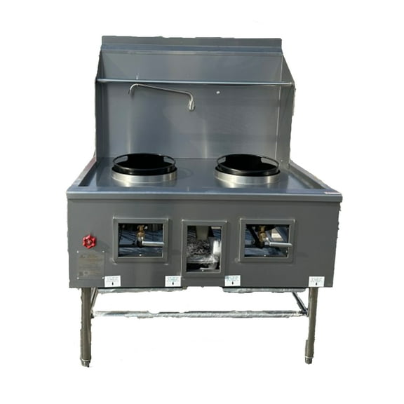 47.5 in. Two Hole Chinese Wok Range with Waterfall 190,000 BTU Natural Gas/Propane
