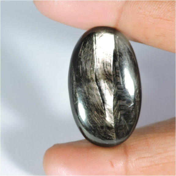 Khushi Gems Natural Hypersthene Oval Cabochon Loose Gemstone, 47.50 Ct