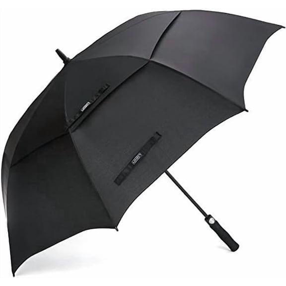 47/54/62/68 Inch Automatic Open Golf Umbrella Oversize Extra Large Double Canopy Vented Windproof Waterproof Stick Umbrellas 47 inch,Black