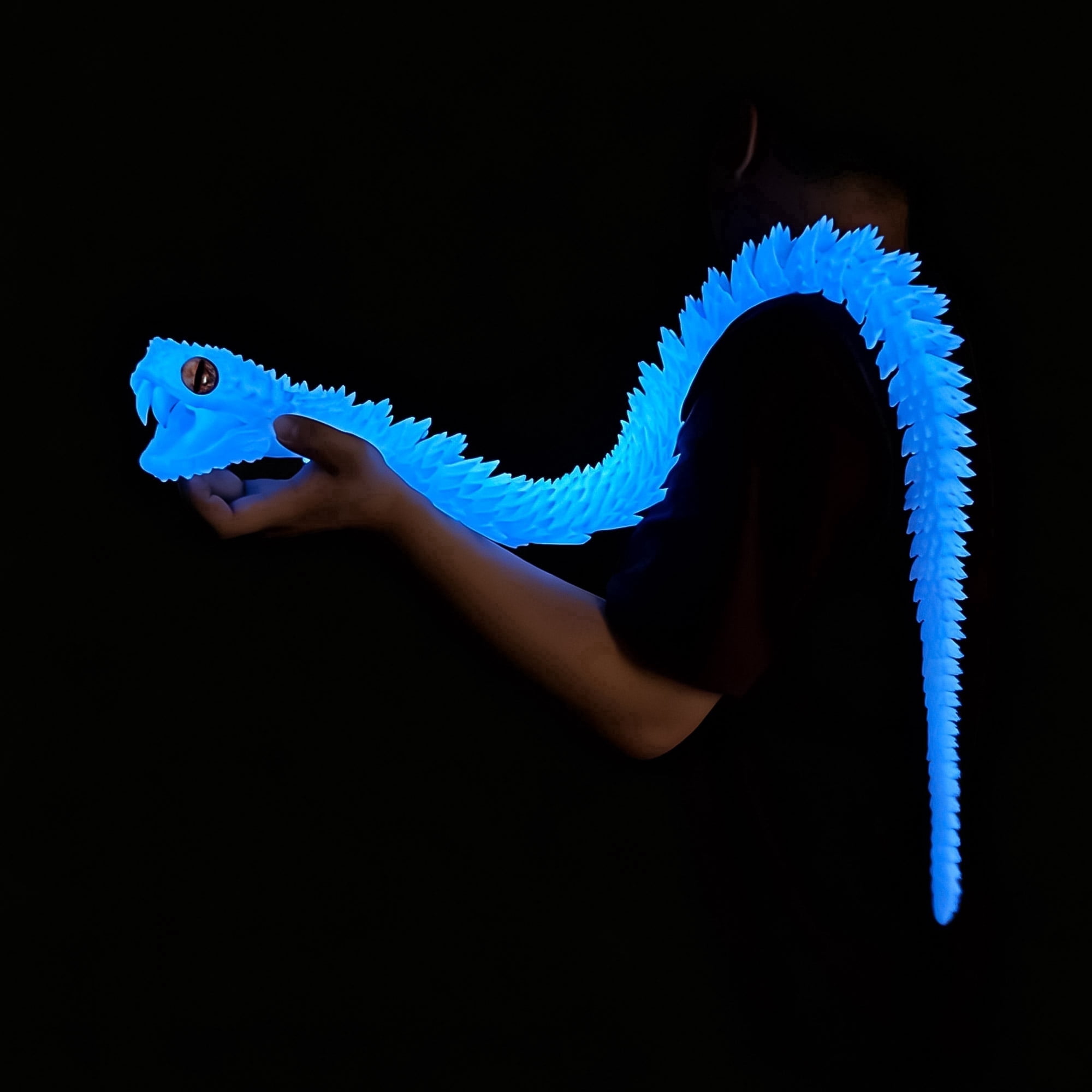 47.5inch 3D Printed snake,Flexible Joint Animal lacertid Figurines,Realistic Eyes, Home Office Decor,Fidget Toy for Adults Teens Boy Festival Gifts