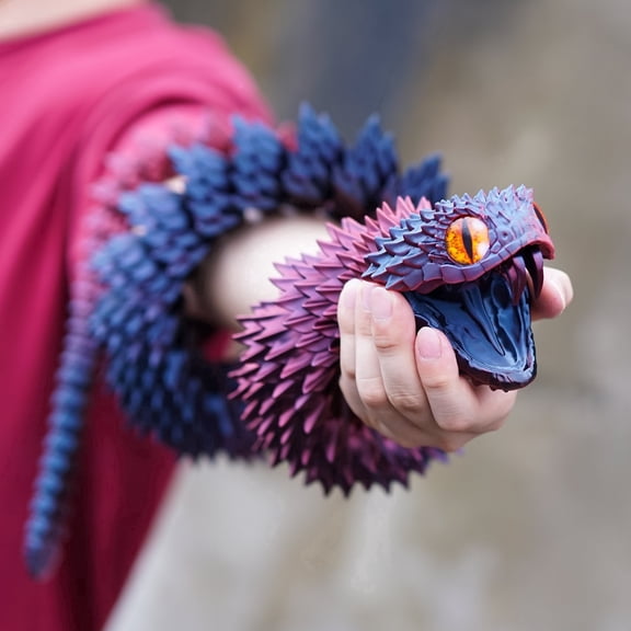 47.5inch 3D Printed snake,Flexible Joint Animal lacertid Figurines,Realistic Eyes, Home Office Decor,Fidget Toy for Adults Teens Boy Festival Gifts