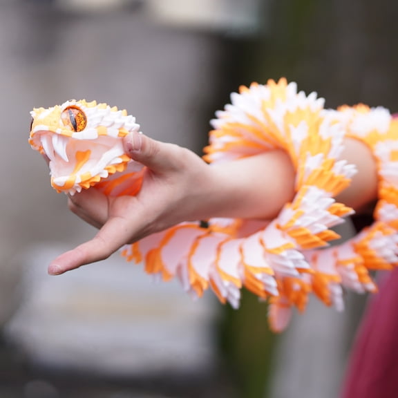 47.5inch 3D Printed snake,Flexible Joint Animal lacertid Figurines,Realistic Eyes, Home Office Decor,Fidget Toy for Adults Teens Boy Festival Gifts