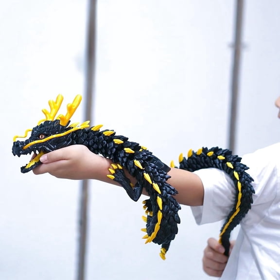 47.5inch Large 3D Printed Dragon,Flexible Joint Animal lacertid Figurines, Home Office Decor,Fidget Toy for Adults Teens Boy Festival Gifts,Easter Basket Stuffers,Executive Desk Toy