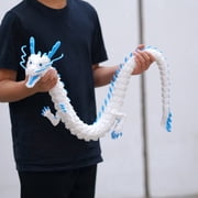 47.5inch Large 3D Printed Dragon,Flexible Joint Animal lacertid Figurines, Home Office Decor,Fidget Toy for Adults Teens Boy Festival Gifts,Easter Basket Stuffers,Executive Desk Toy