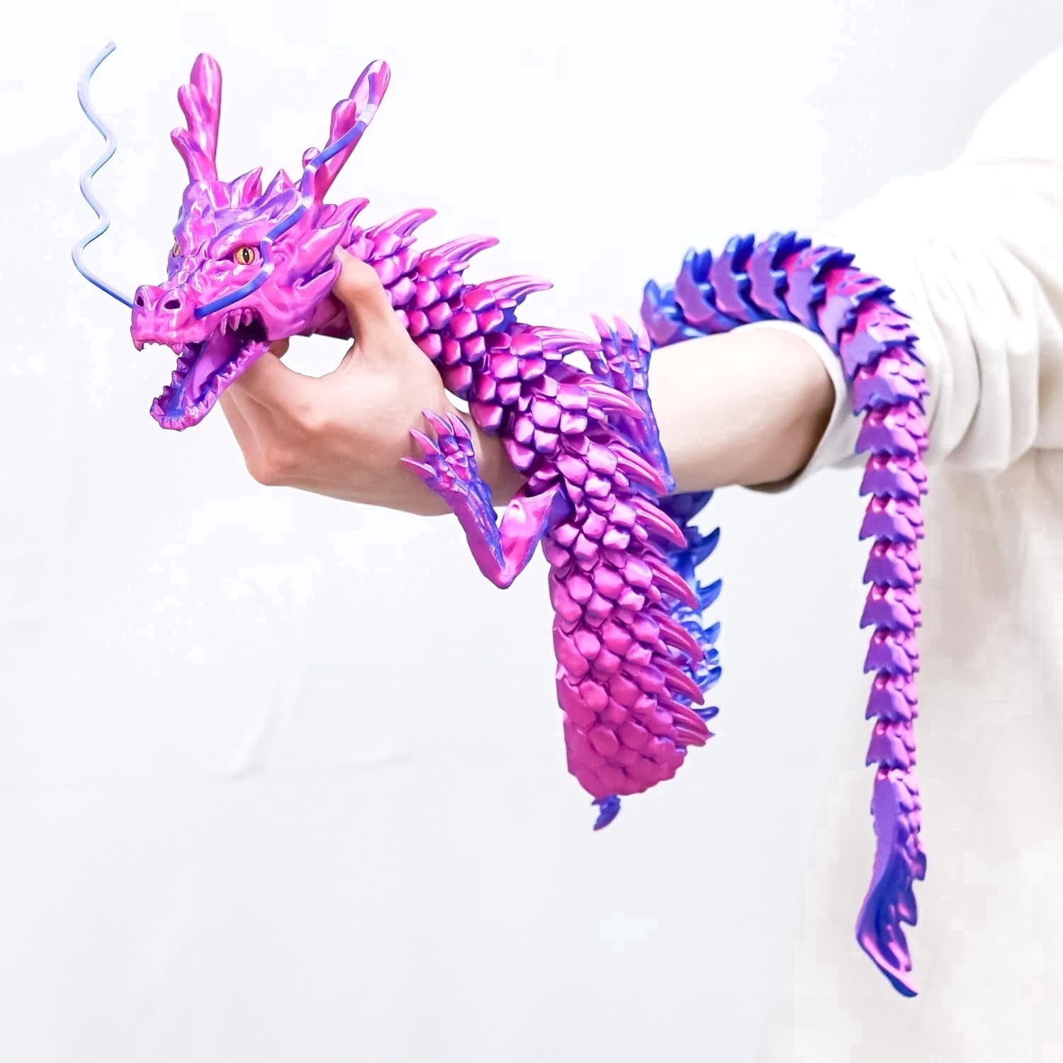 47.3inch Super Large 3D Printed Dragon Models,Flexible Joint Animal lacertid Figurines, 3D Printing Stuff Cheap,Stress Relief, Fidget restlessness, ADHD Toys, Surprise Fantasy Gifts (47.3inch)