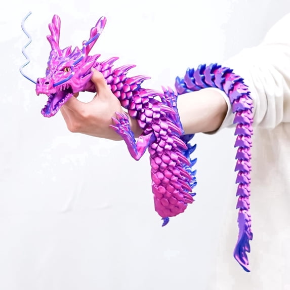 47.3inch Super Large 3D Printed Dragon Models,Flexible Joint Animal lacertid Figurines, 3D Printing Stuff Cheap,Stress Relief, Fidget restlessness, ADHD Toys, Surprise Fantasy Gifts (47.3inch)