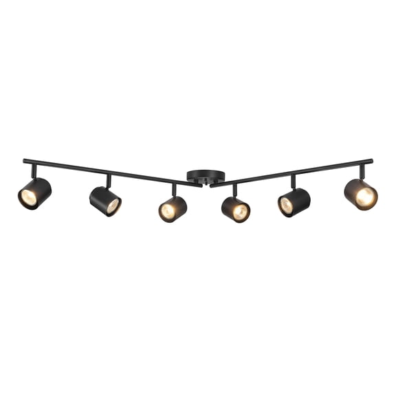 47" 6-Light Foldable Track Lighting, Matte Black, Pivoting Track Heads, Ceiling Light, Home Improvement
