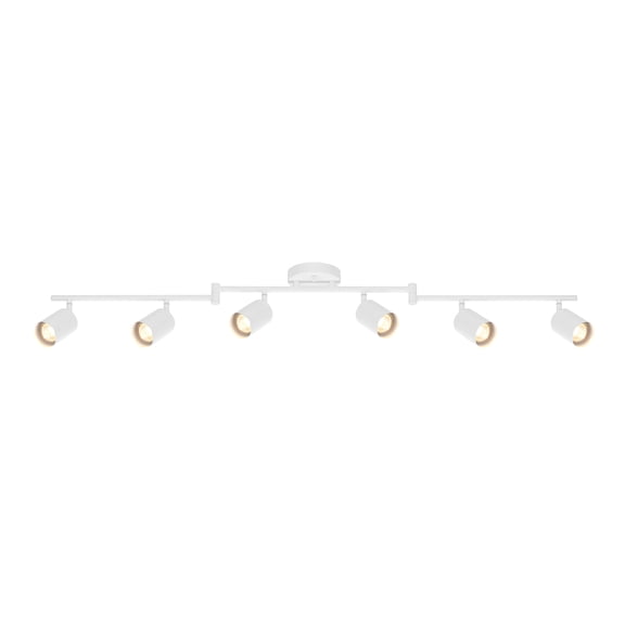 47" 6-Light Foldable Track Lighting, Matte White, Pivoting Track Heads