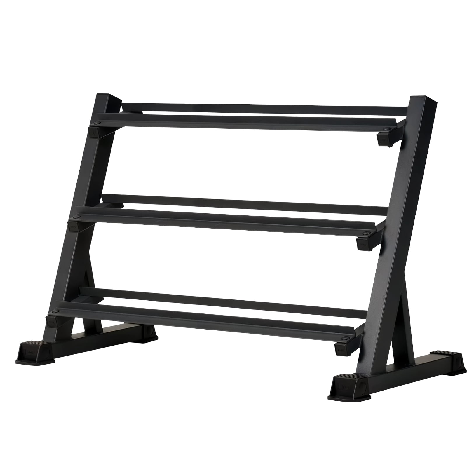 47.64" Black 3-Tier Adjustable Dumbbell Rack, Aluminium Alloy Weight Storage Stand for Home Gym, 1100LBS Capacity
