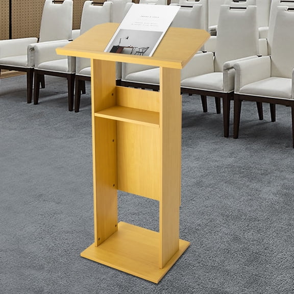 47.7" Wood Conference Pulpit Podium Speech Podium School Stand Church Lectern