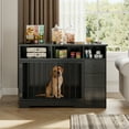 thumbnail image 1 of 47.8 Inch Dog Crate Furniture Kennel with Doors Wooden Pet House with Drawers and Storage Cabinet, Indoor Dog Cage Farmhouse Modern Side End Table for Small Medium Dogs, 1 of 8