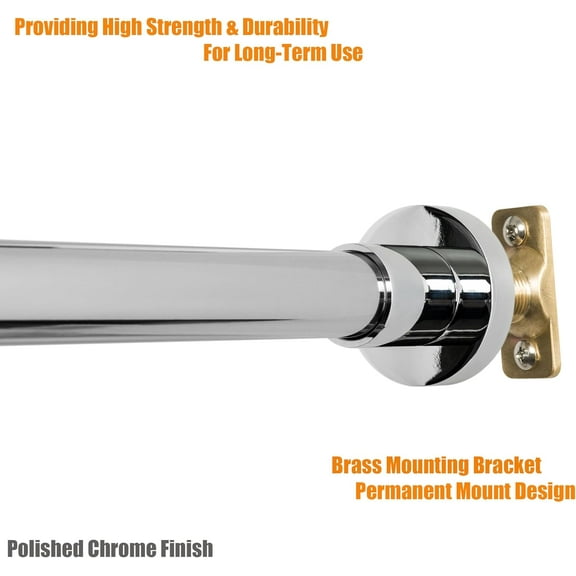 47-84" Heavy Duty Shower Curtain Rod – Adjustable, Permanent Mount, Rust-Resistant Stainless Steel, Chrome Plated, Window or Closet Use