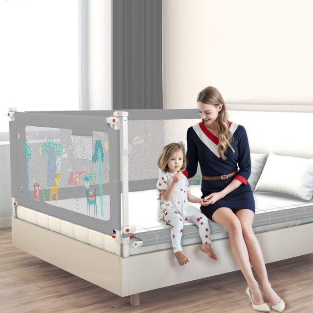 47" Baby Safety Rails Height Adjustable Bed Guardrail Toddler Bed Rail