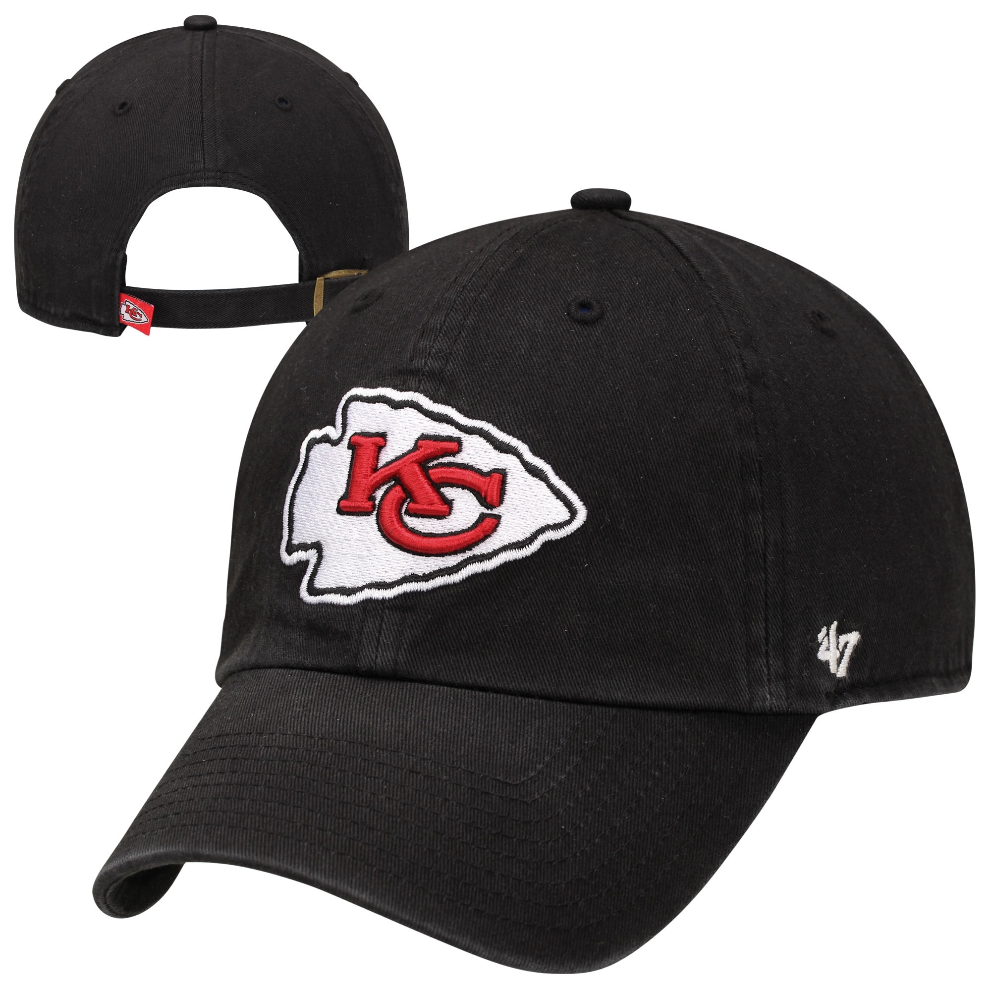 '47 Brand Kansas City Chiefs New Clean Up Adjustable Hat - Black - OSFA - image 1 of 3