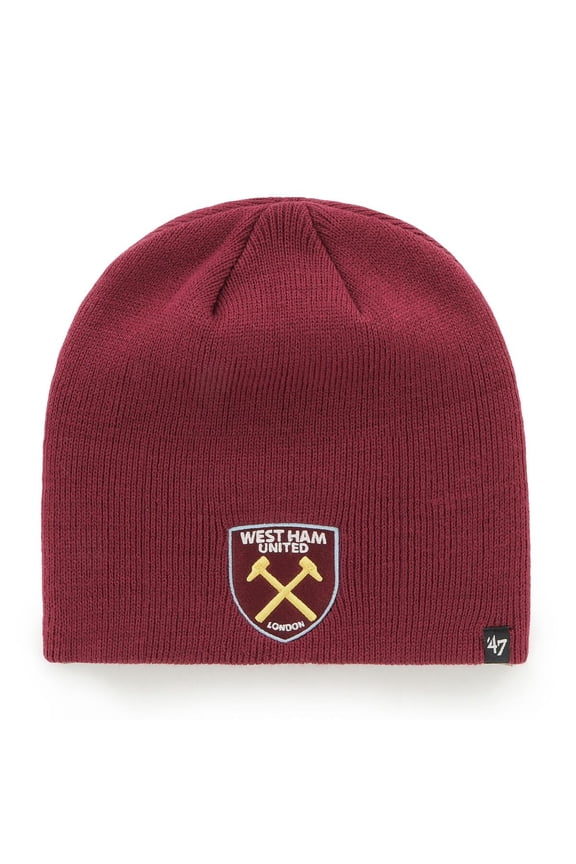 Brand Mens Knitted Skull Beanie ~ West Ham United FC Cardinal Red