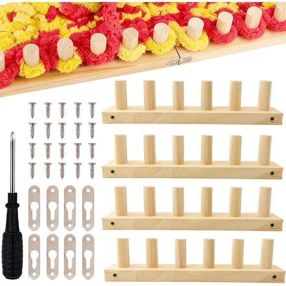 47" Chunky Blanket Loom Knitting Kit Adjustable DIY Chunky Blanket Loom for Beginners, Customizable Wood Frame Knitting Machine for Bulky Yarn Crafts & Cozy Home Dcor