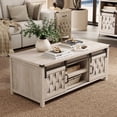 thumbnail image 1 of 47 Inch Farmhouse Storage Coffee Table with Sliding Barn Doors and Adjustable Shelves, 1 of 7