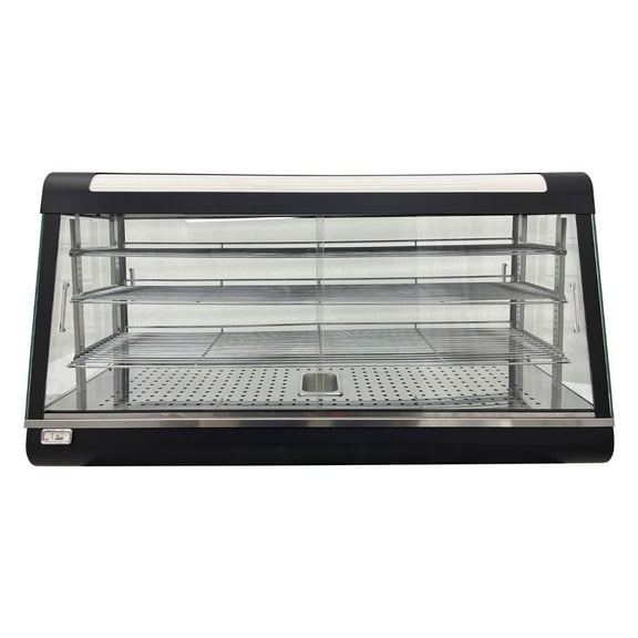 47" Commercial Food Warmer Display Case Desktop Egg Tart Pizza Food Display Cabinet Three Display Shelves with Lingting 30-80C Temperature Adjuatable 110V