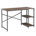 thumbnail image 1 of 47" Computer Desk, Office Study Gaming Table Laptop Desk with 2 Tier Shelf, Metal Frame, for Home, Bedroom, Office, 1 of 5