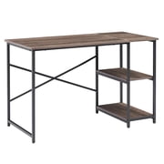 47" Computer Desk, Office Study Gaming Table Laptop Desk with 2 Tier Shelf, Metal Frame, for Home, Bedroom, Office