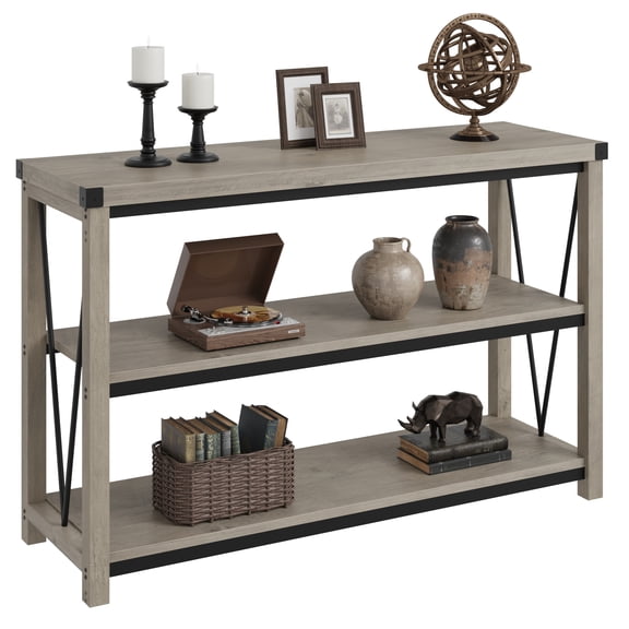 47" Console Table, Wooden Fluted Entryway Table, Sofa Table Behind Couch, Entry Foyer Table for Entryway