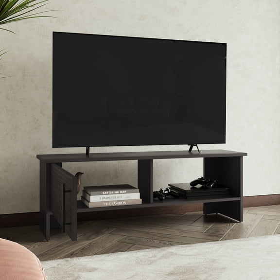 47" Dark Walnut TV Stand | In Living Area, Ample Storage & Stylish Appearance