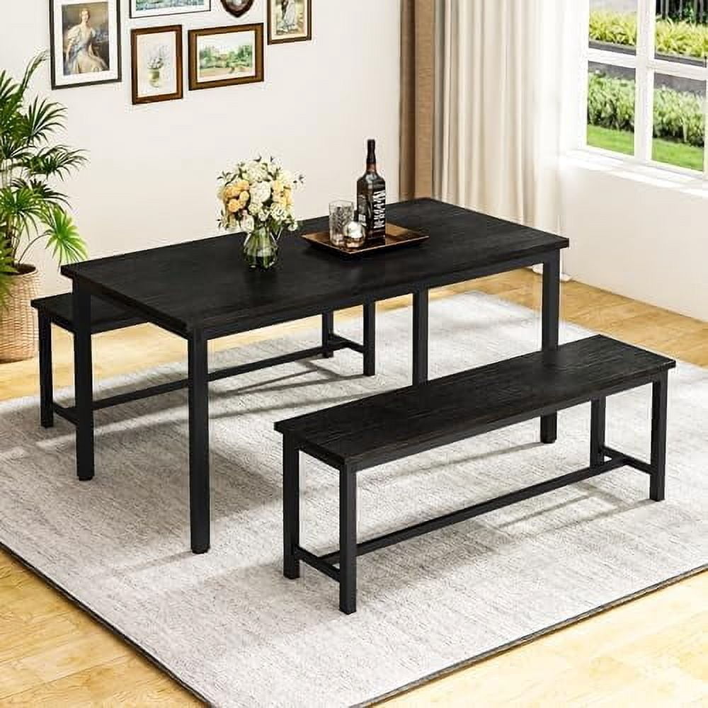 47"" Dining Room Table Set for 4,Bench Style Dining Furniture Set ...