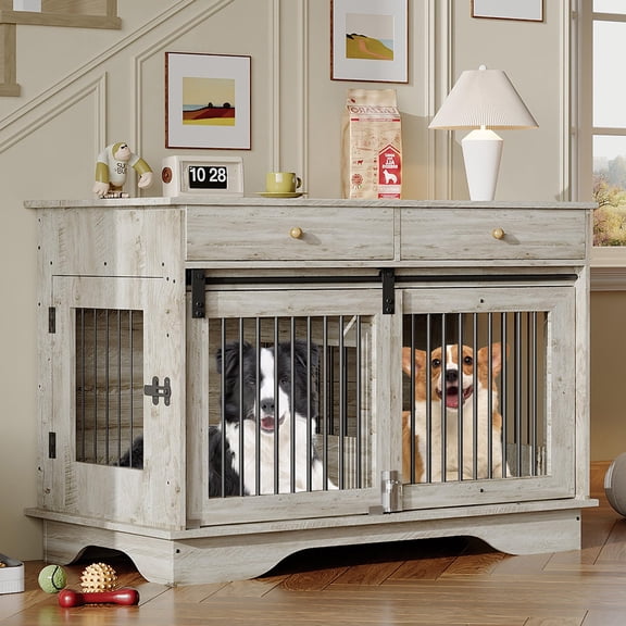 47" Dog Furniture Crate, Large Furniture Style Dog Crate  for Large/Medium/Small Dogs