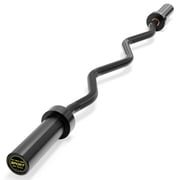 47" EZ Curl Barbell Bar, 2-Inch Oly Curl Bar for Weight Lifting, Hip Thrusts, Squat, Biceps & Triceps   Anti-Slip Diamond Knurling, 700lb Weight Capacity, Home Gym Curling Bar for 2" Plates