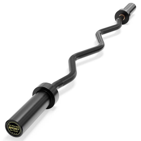 47" EZ Curl Barbell Bar, 2-Inch Oly Curl Bar for Weight Lifting, Hip Thrusts, Squat, Biceps & Triceps – Anti-Slip Diamond Knurling, 700lb Weight Capacity, Home Gym Curling Bar for 2" Plates