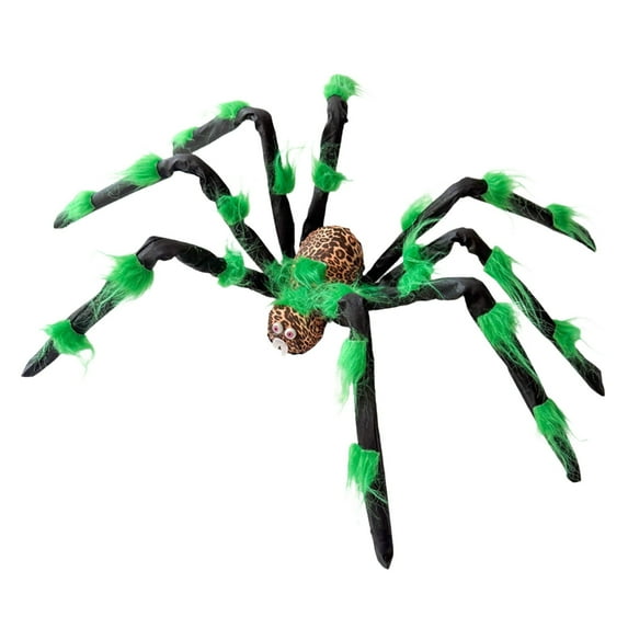 47" Extra Large Halloween Spider Decoration - Jumbo Scary Hairy Spider for Yard, Porch, Haunted House & Indoor Halloween Party Decor