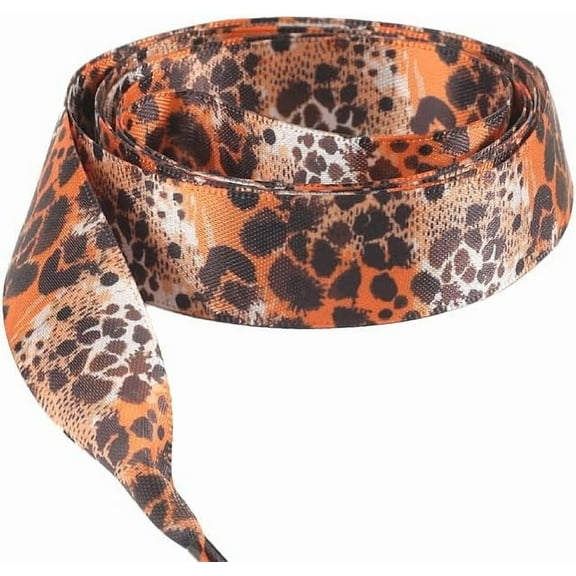47" Fashion Leopard Shoe Laces, Soft Satin Ribbon Shoelaces for Casual Shoes Shoestring for Women Girls 0.78" Wide 1 Pair