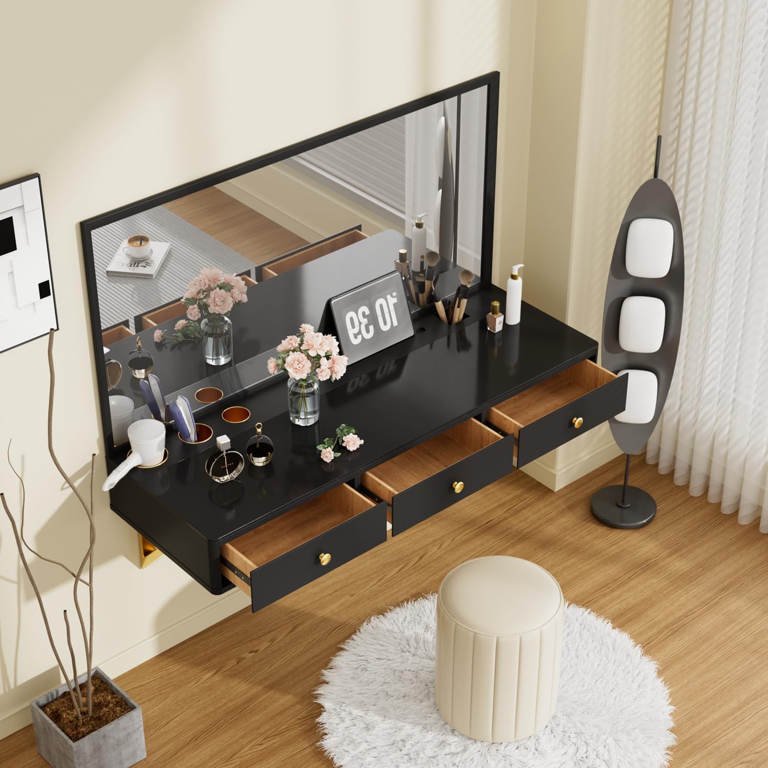 Floating Shelf Makeup Vanity