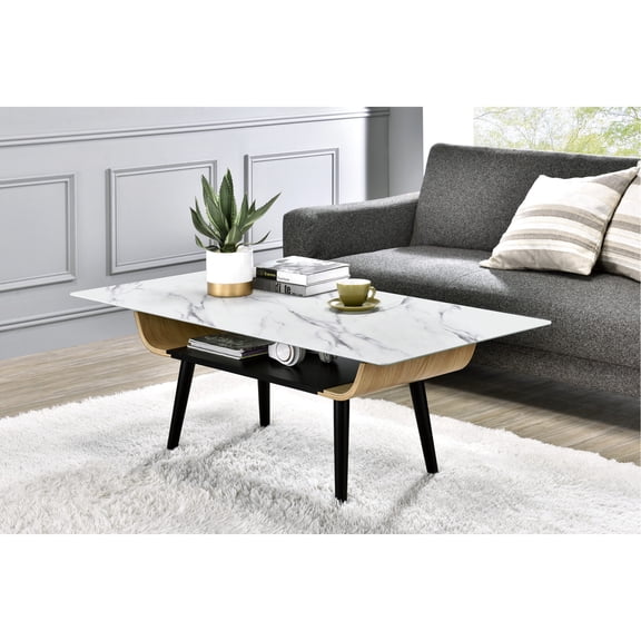 47" Glass Table with 3D Printed Texture and Storage / Meet Various Needs