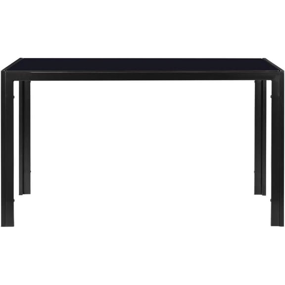 47" Glass Top Dining Table for 4, Modern Rectangular Kitchen Table with Sturdy Steel Frame, Easy Clean & Space-Saving Dinette Table for Dining Room, Kitchen & Small Spaces
