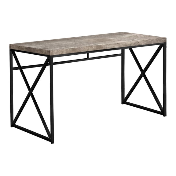 47 Inch Beige Wood Look Computer Desk with Black X Frame