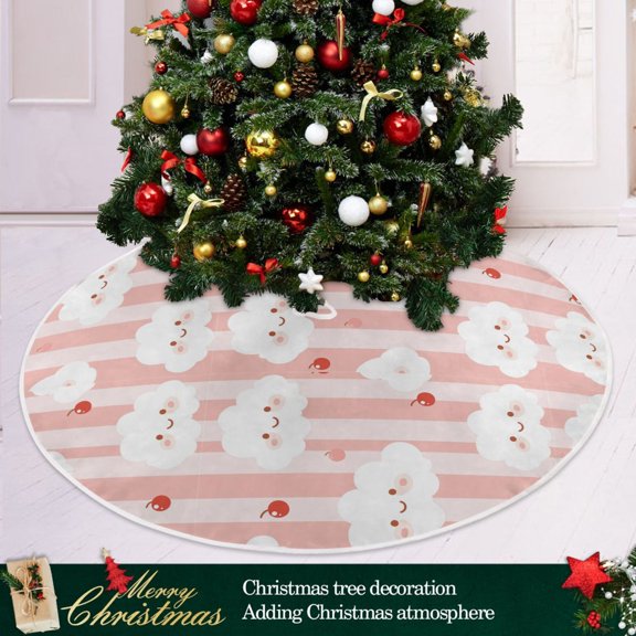 47 Inch Christmas Tree Skirt Cloud Cherry Cute Pattern Polyester tree skirt for Holiday Party Indoor Outdoor